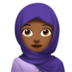 苹果系统里的头巾女性：中深色肤色emoji表情