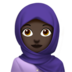苹果系统里的戴头巾的女人：肤色黝黑emoji表情