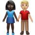 苹果系统里的男女牵手：深色肤色，中浅肤色emoji表情