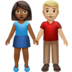 苹果系统里的男女牵手：中暗肤色，中浅肤色emoji表情