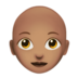苹果系统里的女性：中等肤色，秃顶emoji表情