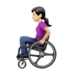 苹果系统里的坐在手动轮椅上的女性：浅肤色emoji表情