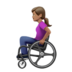 苹果系统里的手动轮椅女性：中等肤色emoji表情