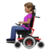 苹果系统里的坐电动轮椅的女性：中等肤色emoji表情