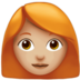 苹果系统里的女性：中浅肤色，红发emoji表情