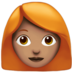 苹果系统里的女性：中等肤色，红发emoji表情