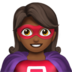 苹果系统里的女超人：中黑肤色emoji表情
