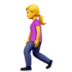 苹果系统里的行走的女人emoji表情