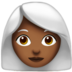 苹果系统里的女性：中黑肤色，白发emoji表情