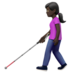 苹果系统里的拿拐杖的女人：深色肤色emoji表情