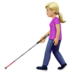 苹果系统里的拿拐杖的女人：中浅肤色emoji表情