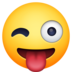 Facebook上的伸舌头眨眼的脸emoji表情