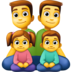 Facebook上的家庭：男人，男人，女孩，男孩emoji表情