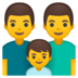 安卓系统里的家庭：男人，男人，男孩emoji表情