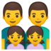 安卓系统里的家庭：男人，男人，女孩，女孩emoji表情