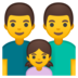 安卓系统里的家庭：男人，男人，女孩emoji表情