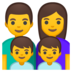安卓系统里的家庭：男人，女人，男孩，男孩emoji表情