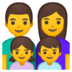 安卓系统里的家庭：男人，女人，女孩，男孩emoji表情