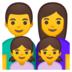 安卓系统里的家庭：男人，女人，女孩，女孩emoji表情