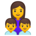 安卓系统里的家庭：女人，男孩，男孩emoji表情