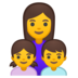 安卓系统里的家庭：女人，女孩，男孩emoji表情