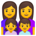 安卓系统里的家庭：女人，女人，女孩，男孩emoji表情