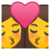安卓系统里的吻：女人，女人emoji表情