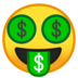 安卓系统里的张嘴眼睛冒钱脸emoji表情