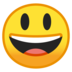 安卓系统里的大眼睛咧嘴笑着的脸emoji表情