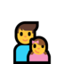 Windows系统里的家庭：男人，女孩emoji表情