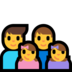 Windows系统里的家庭：男人，男人，女孩，女孩emoji表情