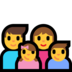 Windows系统里的家庭：男人，女人，女孩，男孩emoji表情