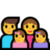 Windows系统里的家庭：男人，女人，女孩，女孩emoji表情