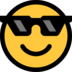 Windows系统里的带太阳镜(墨镜)的笑脸emoji表情