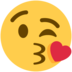 Twitter里的吹出一个吻的脸、飞吻emoji表情