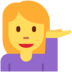 Twitter里的单手举起的女人emoji表情