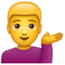 WhatsApp里的单手举起的男人emoji表情