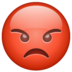 WhatsApp里的愤怒的红脸emoji表情