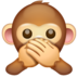 WhatsApp里的捂嘴巴的猴子emoji表情